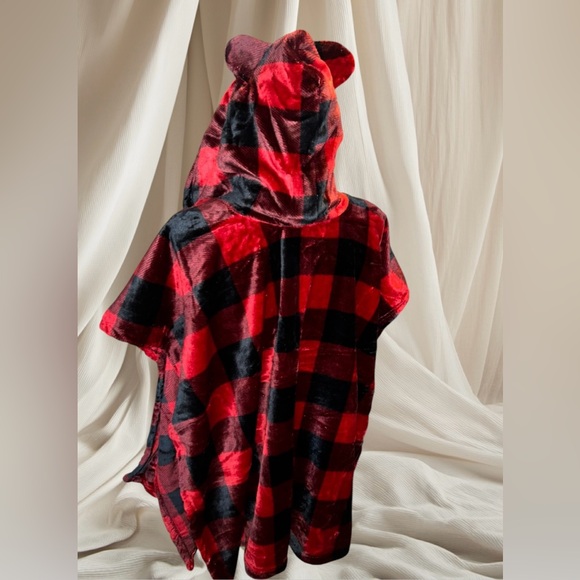 Wearable Plaid Hooded Throw Wrap Blanket Soft & Cozy Shawl Robe Pockets New OS - Picture 5 of 16